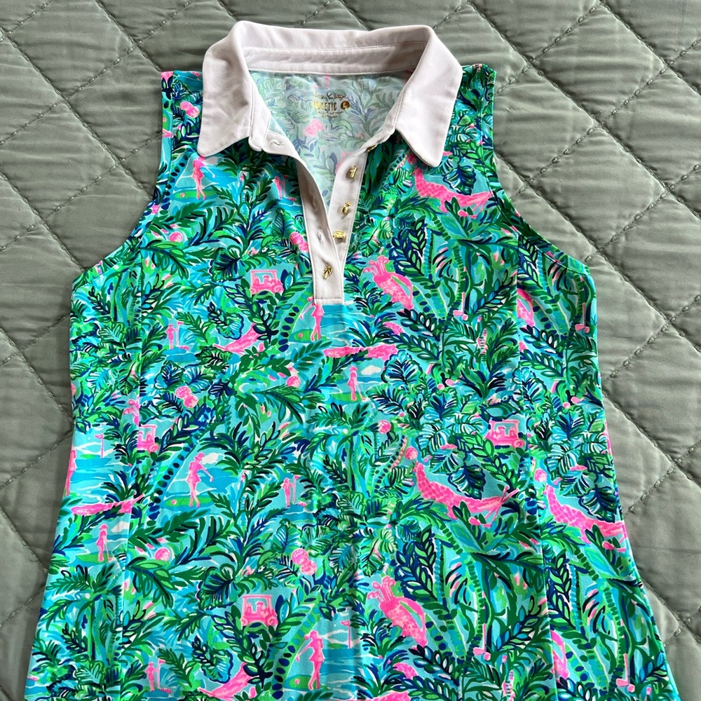 Lilly Pulitzer Bright Pink Athletic Golf Top and matching bottoms!